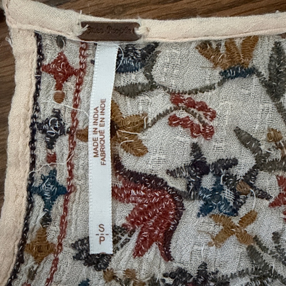 Free People Wild Flower Blouse Size SP - Picture 8 of 12